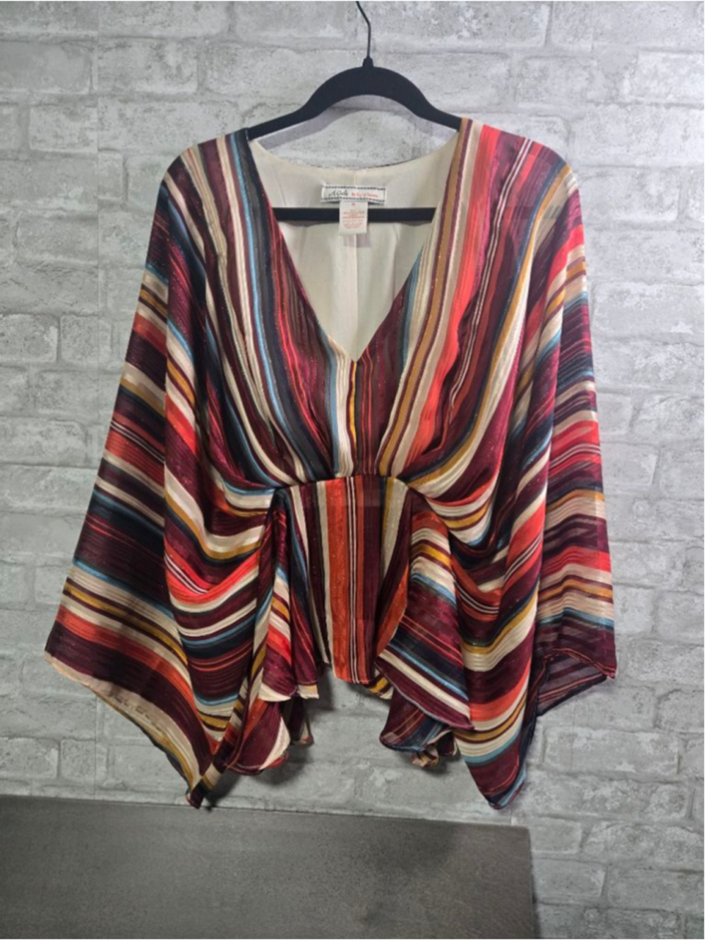 Clearance Sale A. Calin By Flying Tomato Blouse M Red Multi-color Striped